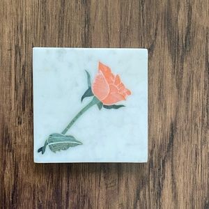 Anthropologie Betsey coaster size 4” square in red